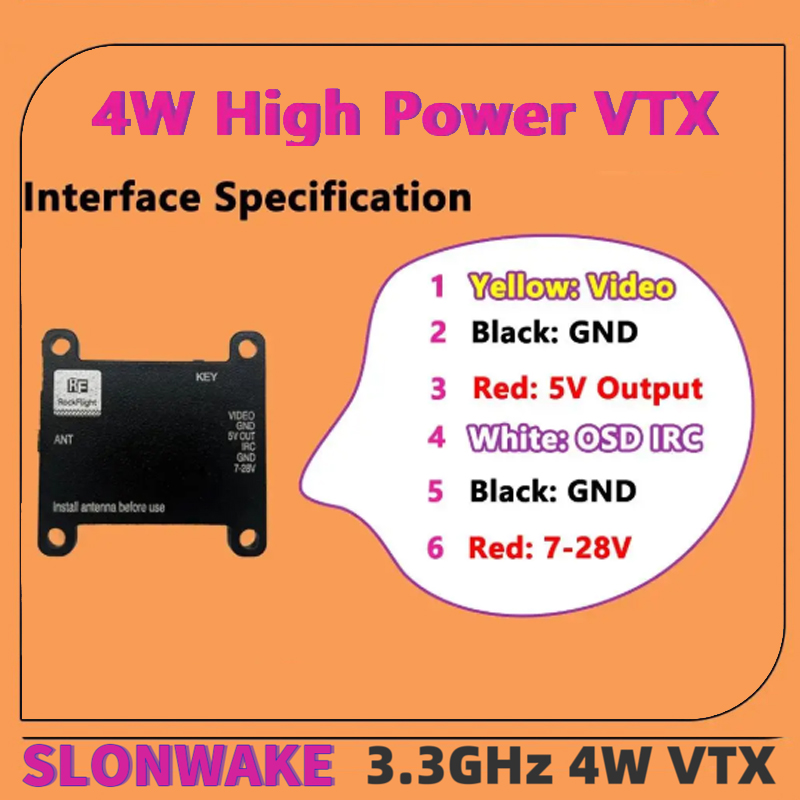 SLONWAKE FPV 3.3G 16CH 4000mW  - огляд і ціна Drone Rc Toy